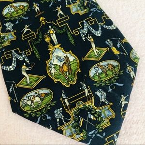Ferragamo tie men’s sport & equestrian theme navy